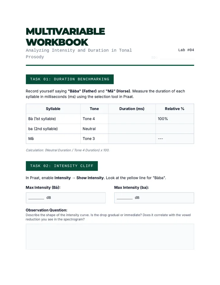 Multivariable Analysis Workbook