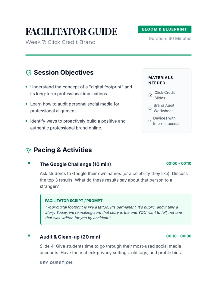 Click Credit Facilitator Guide