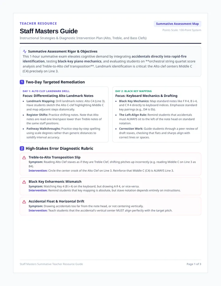 Pitch Notation Teacher Guide and Answer Key