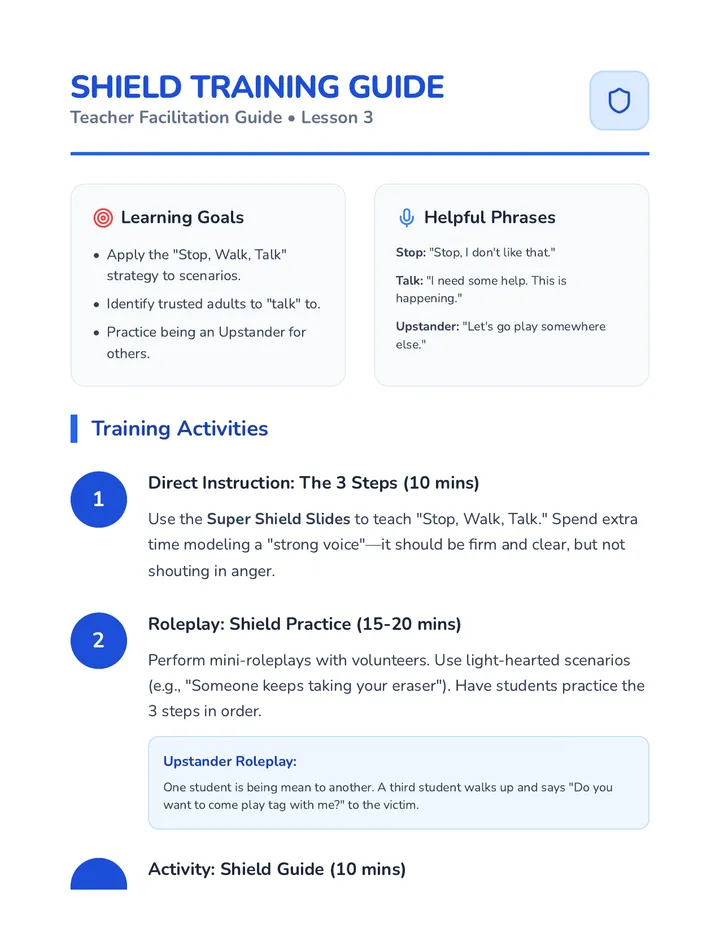 Shield Training Guide