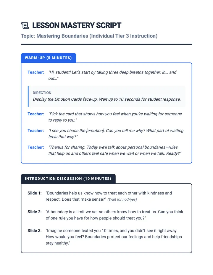 Lesson Mastery Script