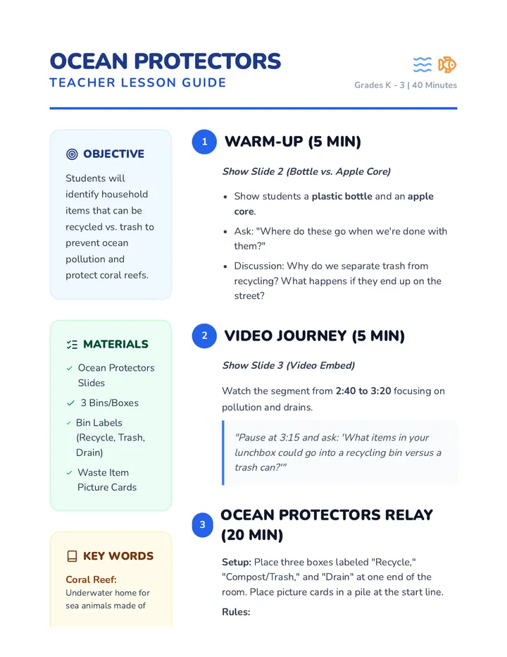 Ocean Protectors Teacher Guide