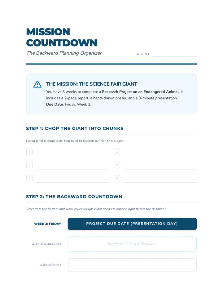 Mission Countdown Organizer