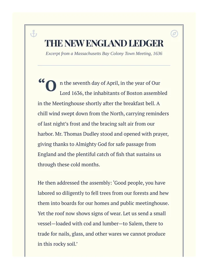 New England Primary Source Reading