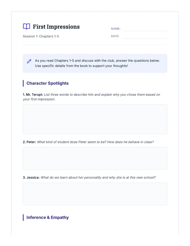 Session 1 Worksheet Resource