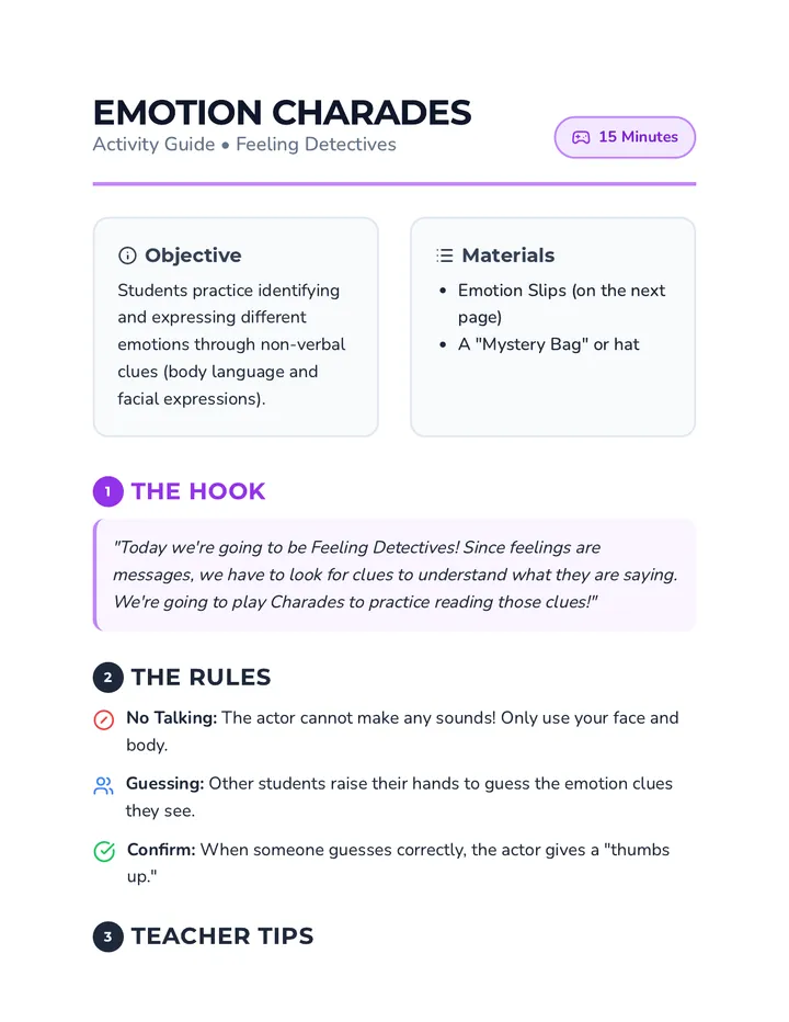Emotion Charades Game Guide