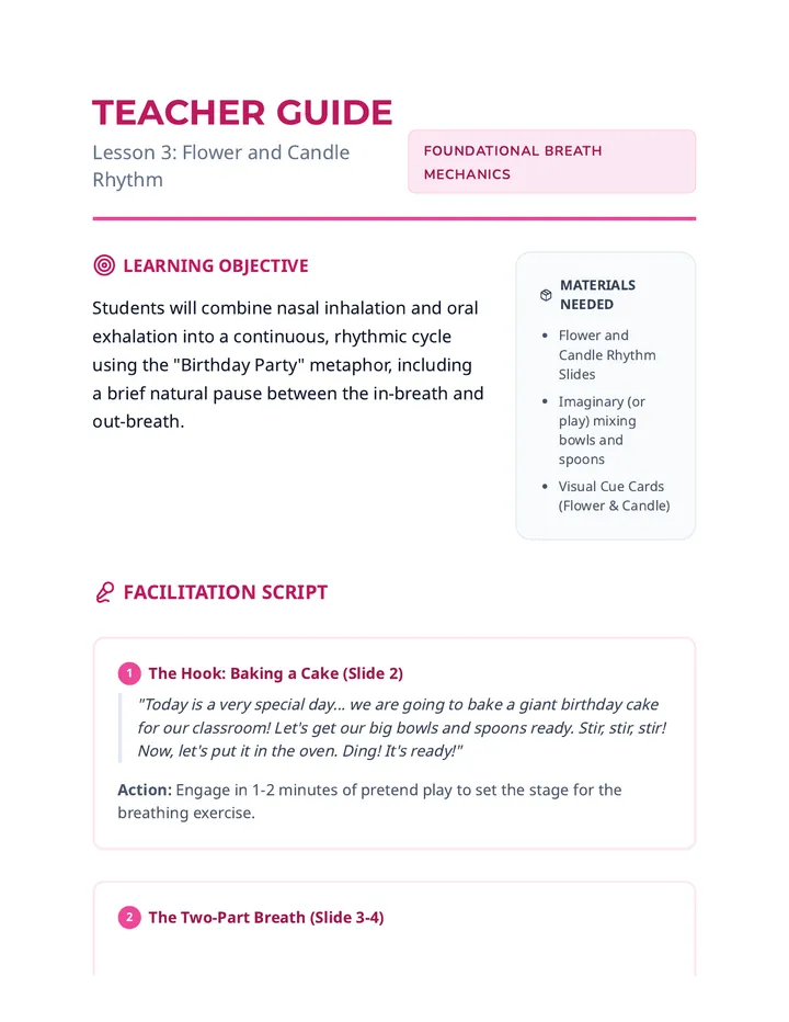 Flower and Candle Rhythm Teacher Guide