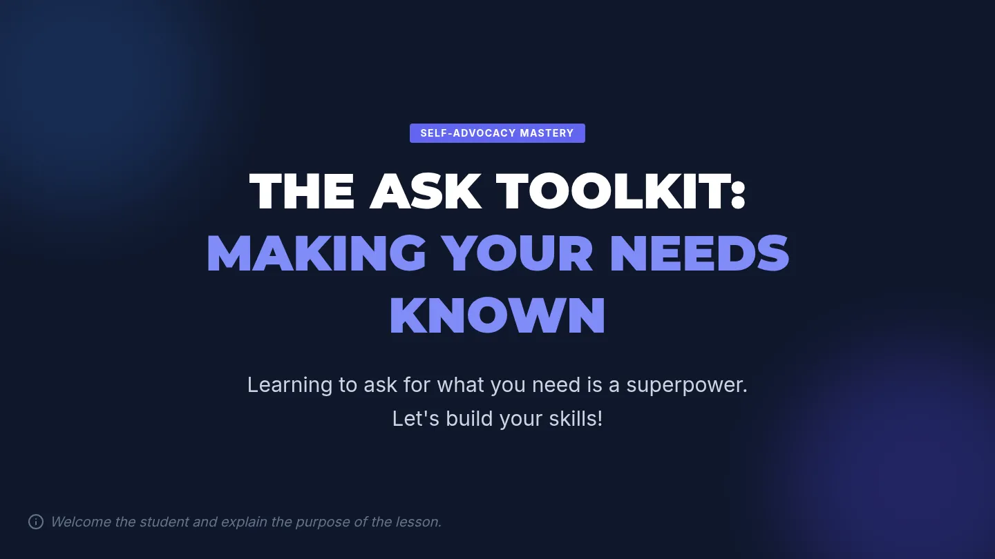 Making Your Needs Known Slides