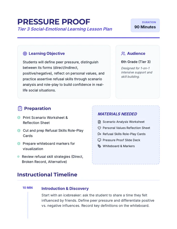 Pressure Proof Lesson Plan