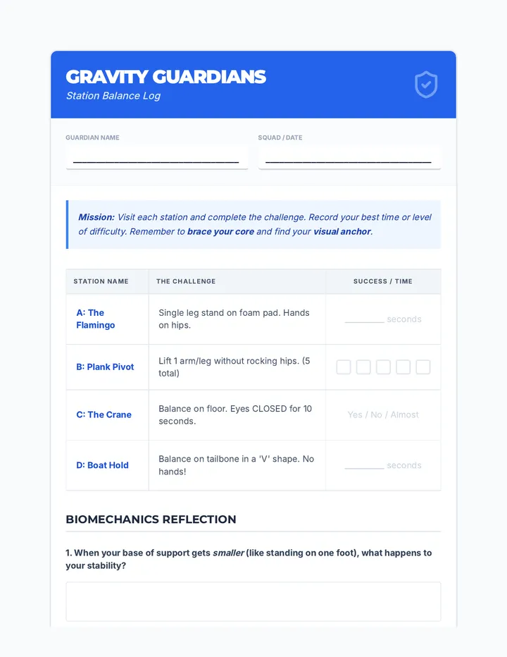 Gravity Guardians Balance Log