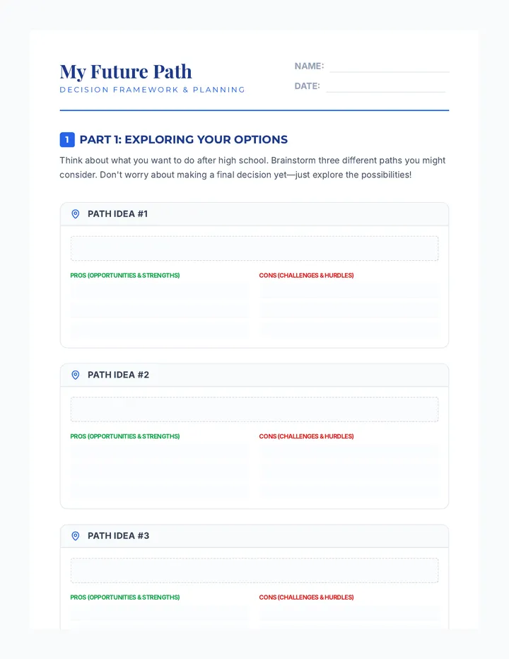 My Future Path Worksheet
