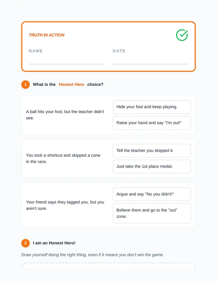 Truth in Action Worksheet