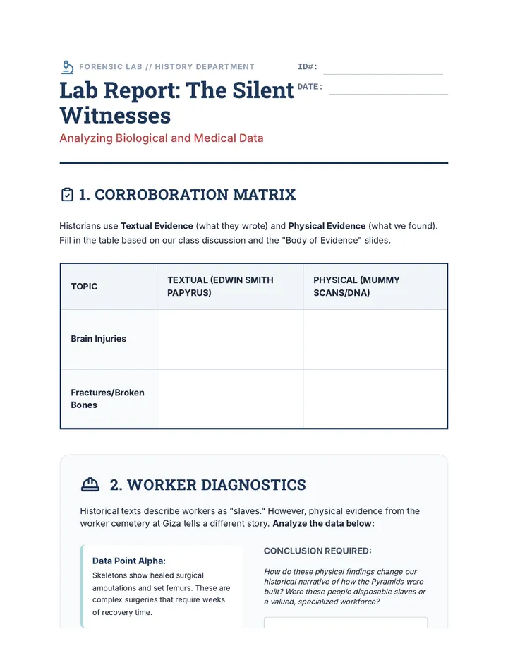 Forensic Lab Worksheet