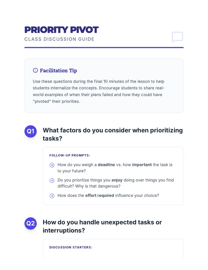 Priority Pivot Discussion Guide