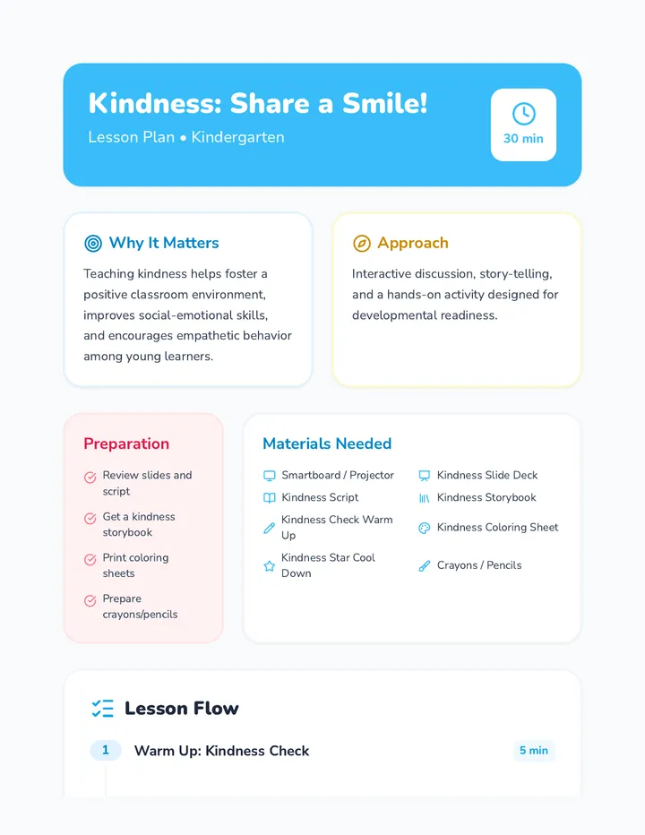 Kindness Lesson Plan