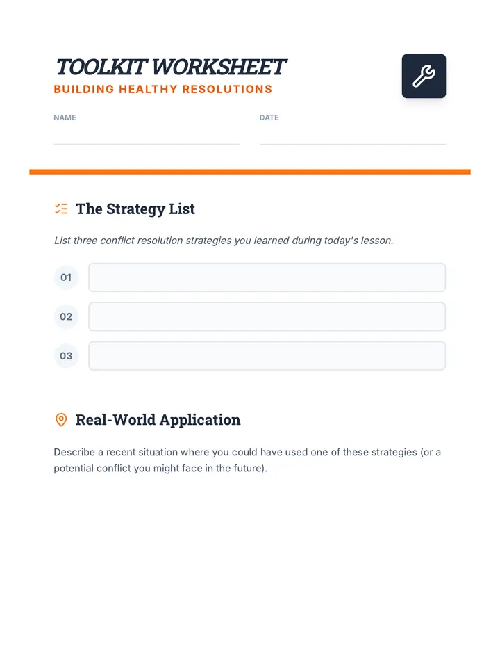 Toolbox Strategies Worksheet