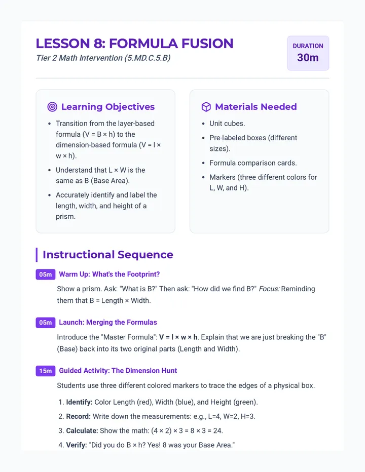 Formula Fusion Teacher Guide