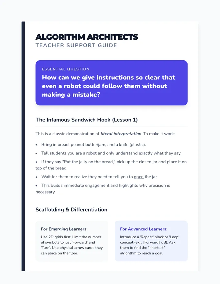 Algorithm Architects Teacher Guide