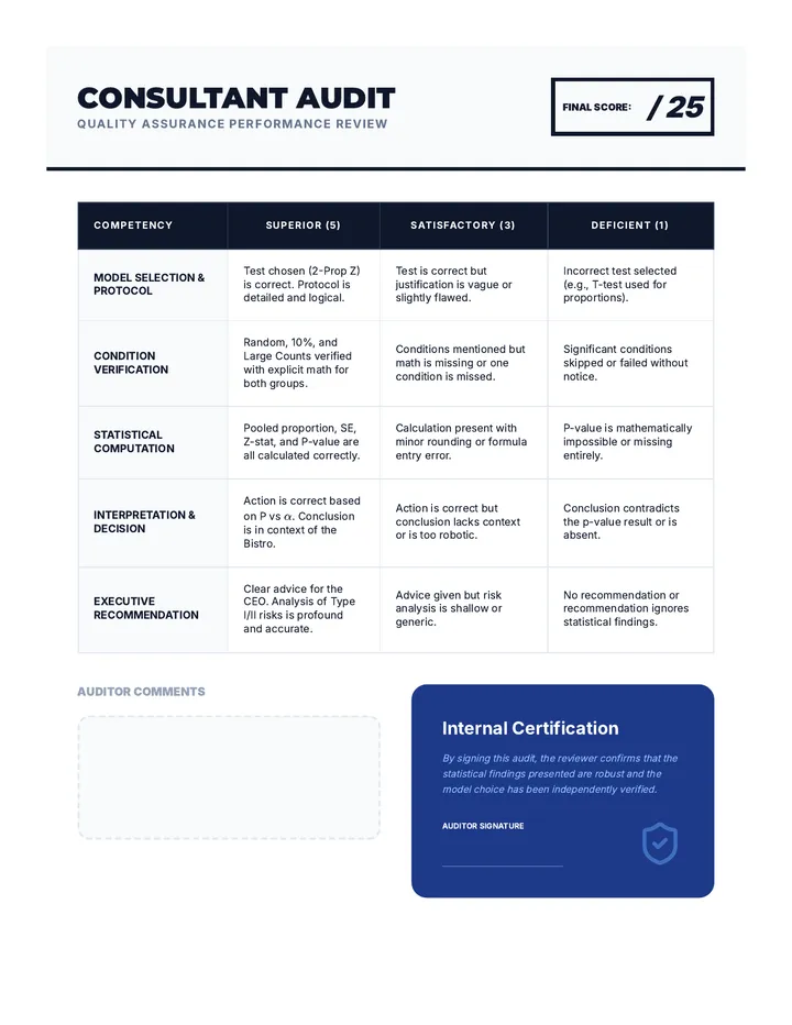 Consultant Audit Rubric