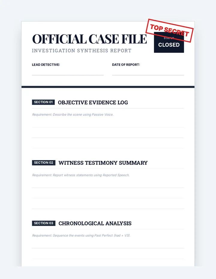 Official Case File Report Template