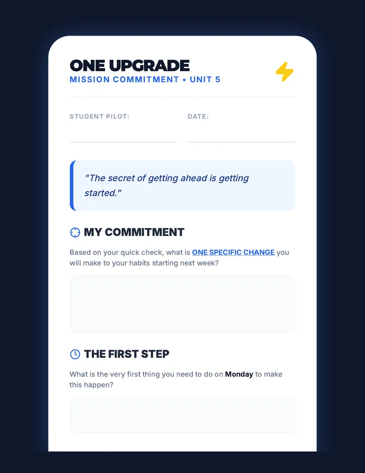 One Upgrade Exit Ticket