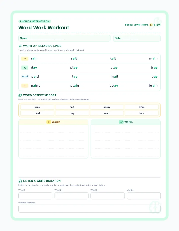 Word Work Workout