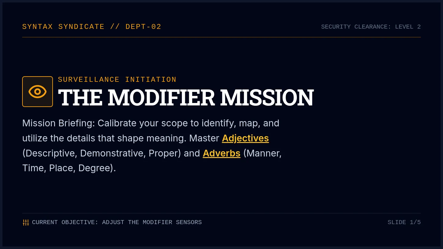 Modifier Mission Slides