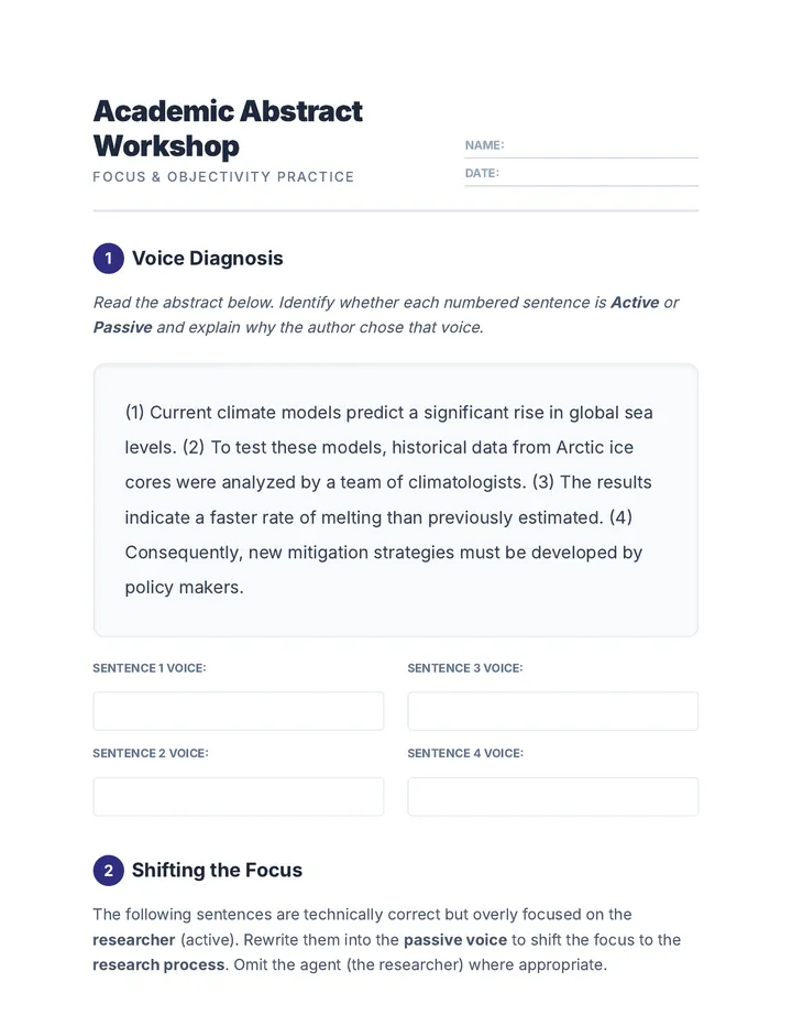 Abstract Analysis Worksheet