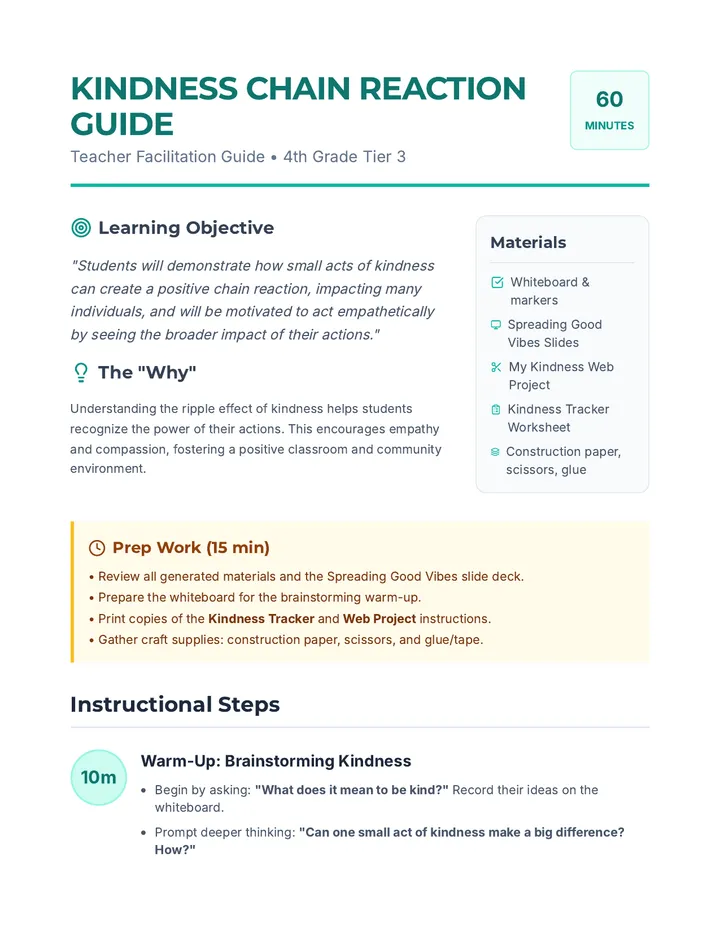 Kindness Chain Reaction Guide