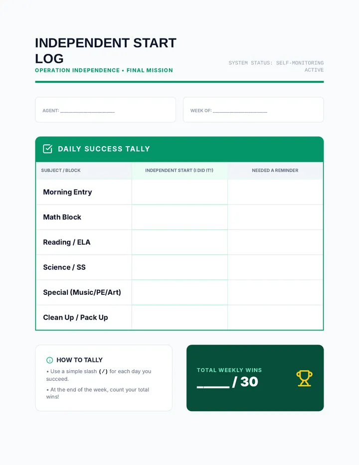 Independent Start Log
