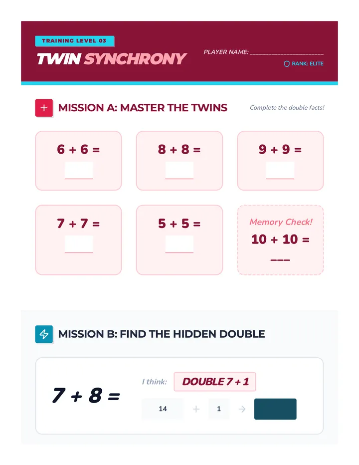 Double Trouble Practice Worksheet