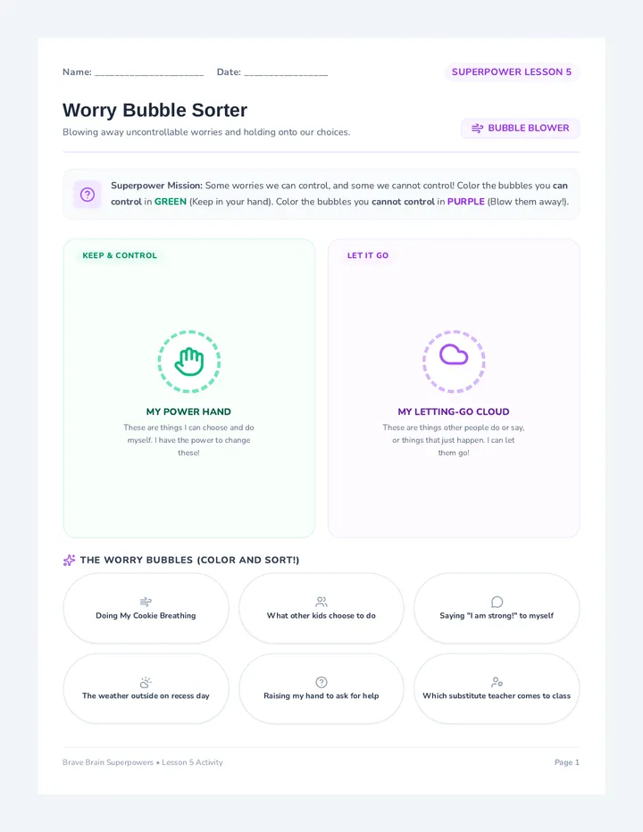 Worry Bubble Sorter
