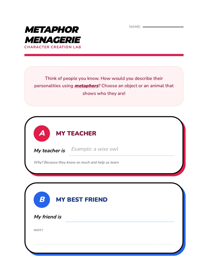 Metaphor Menagerie Activity