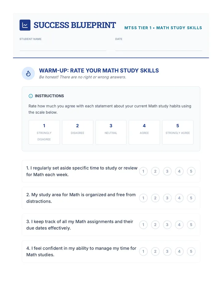 Study Habits Warm-Up