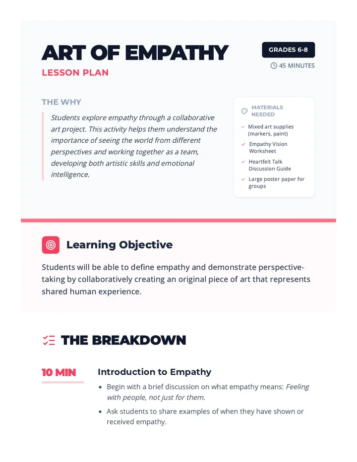 Art of Empathy Lesson Plan