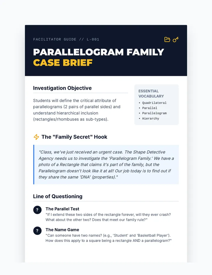 Classification Case File Teacher Guide
