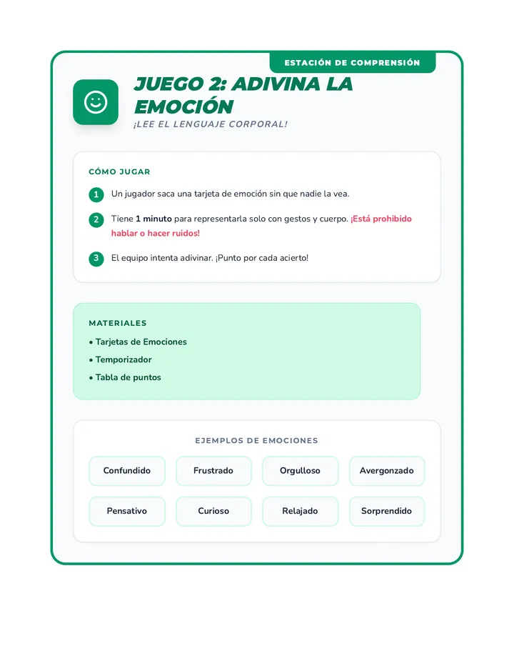 Juego 2: Adivina la Emoción Juego