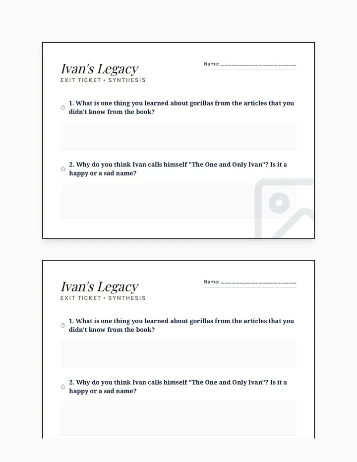 Ivans Legacy Exit Ticket