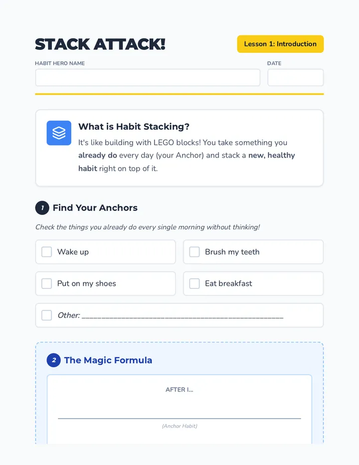 Stack Attack Worksheet