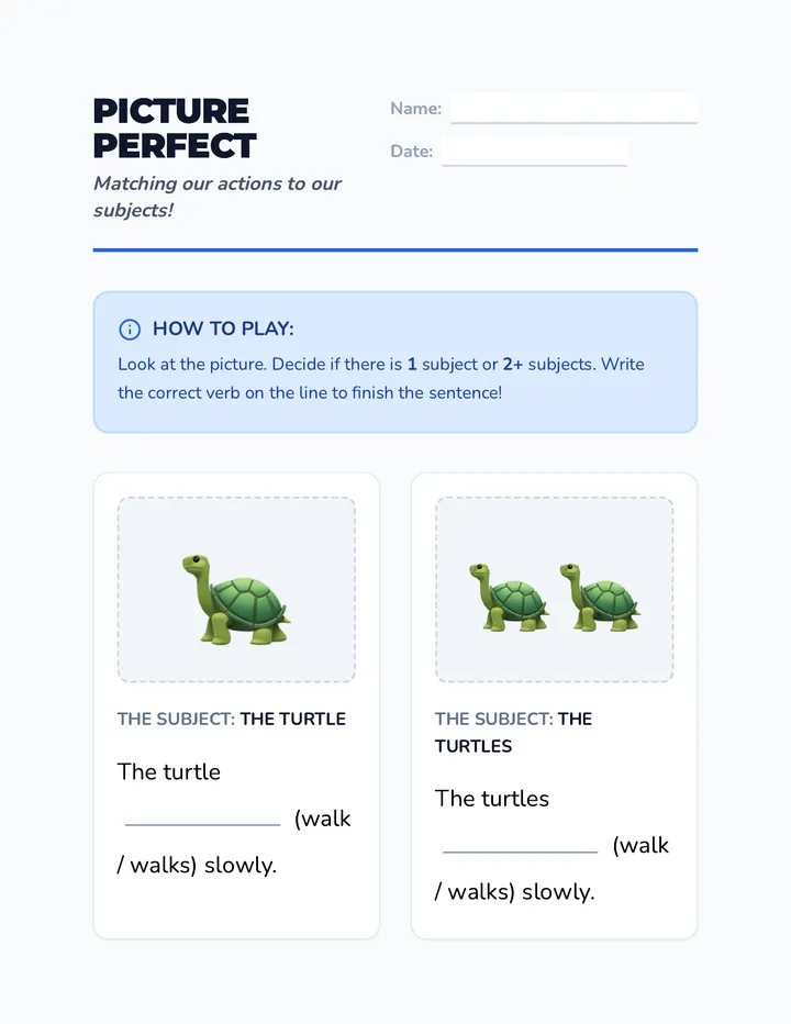Picture Perfect Worksheet
