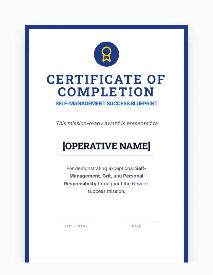 Success Certificate Printable