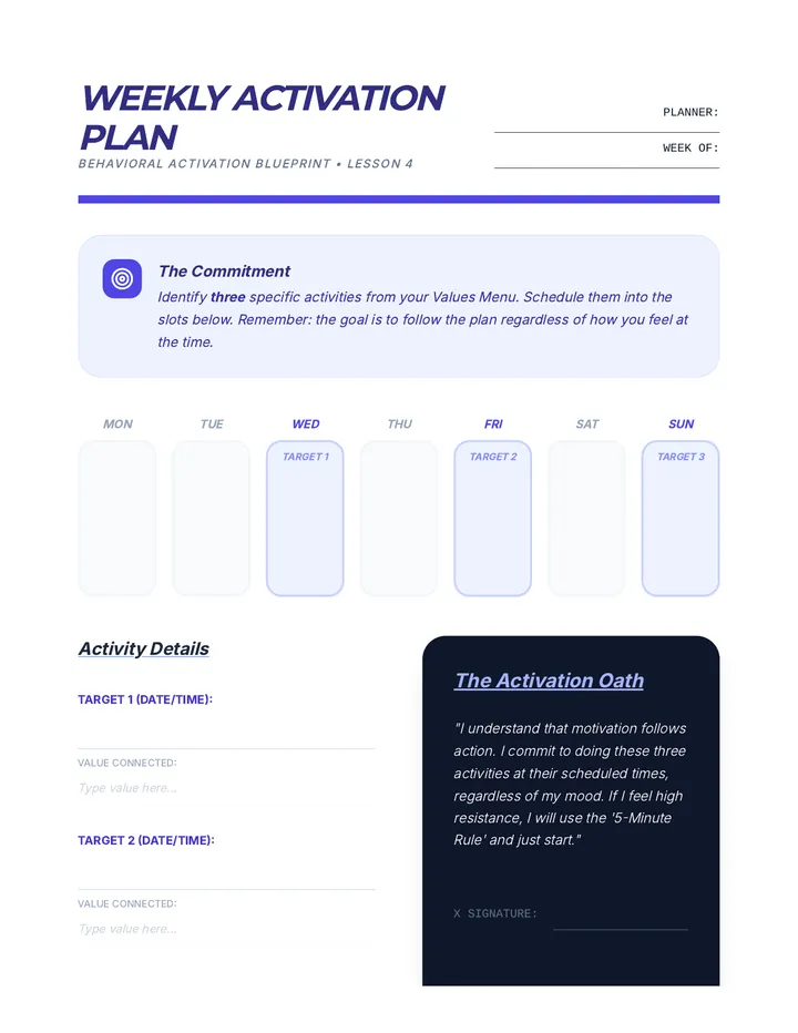 Weekly Activation Plan