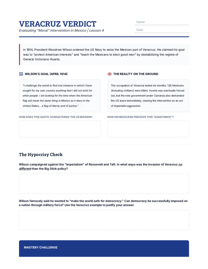 Veracruz Verdict Worksheet