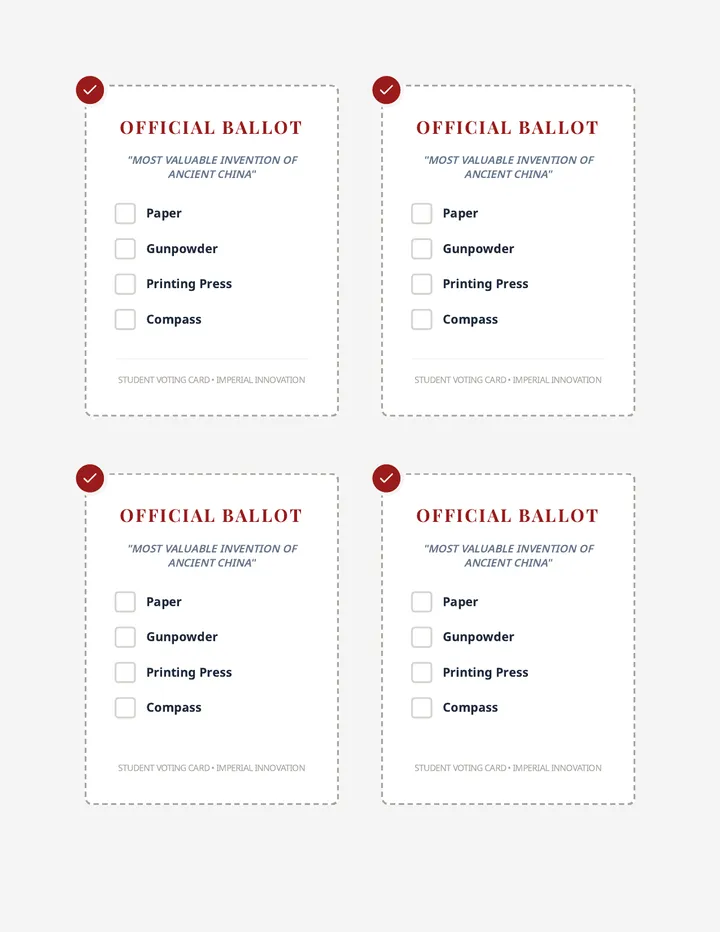 Invention Ballots Voting Slips