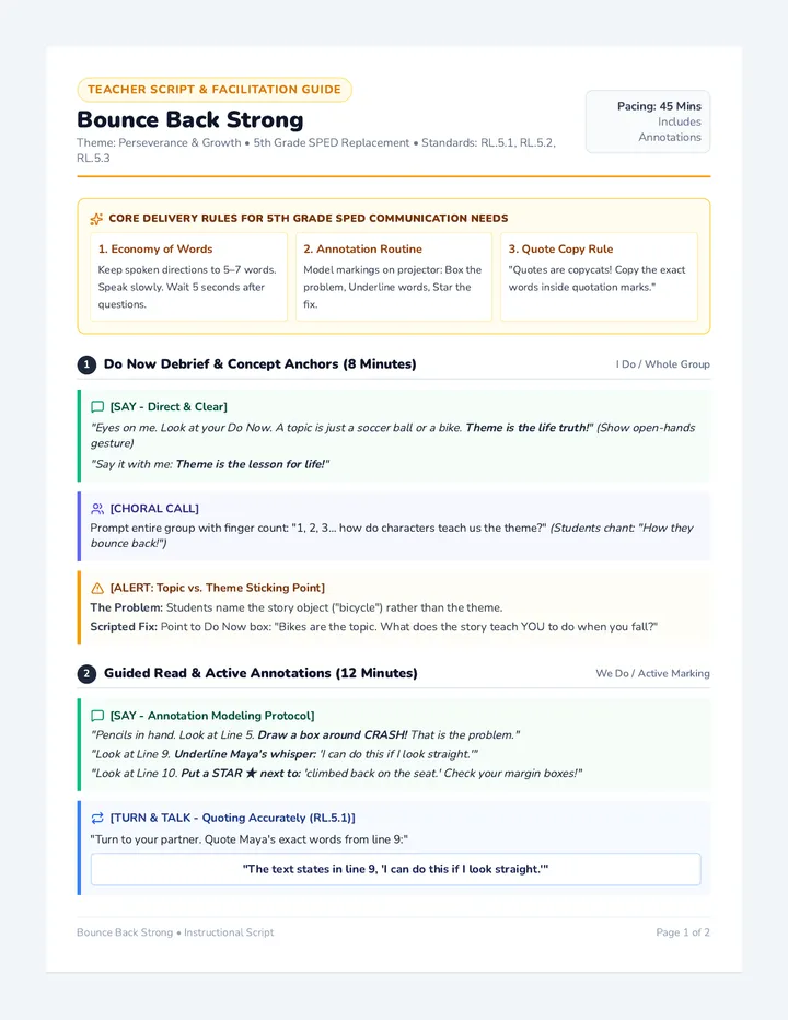 Bounce Back Script