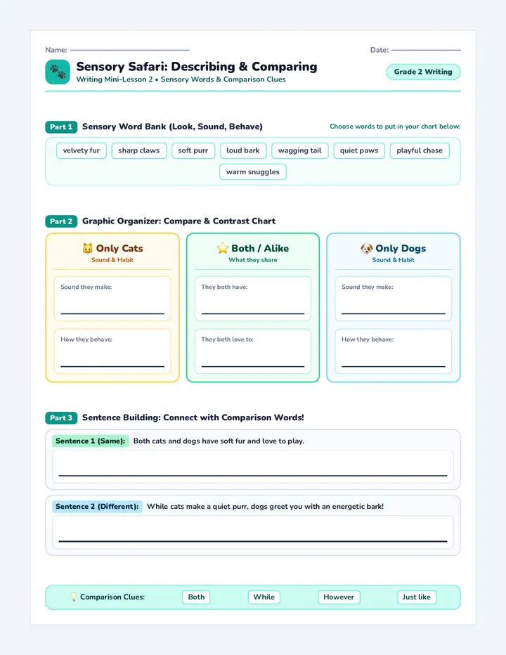 Sensory Detail Organizer