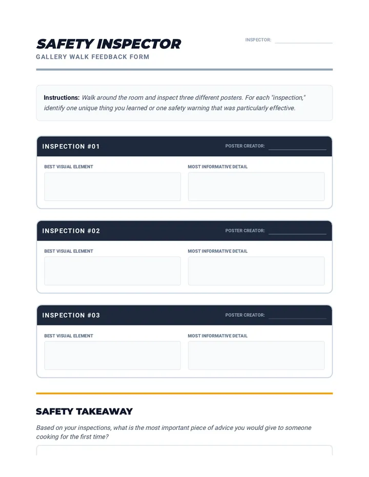 Gallery Walk Feedback Form