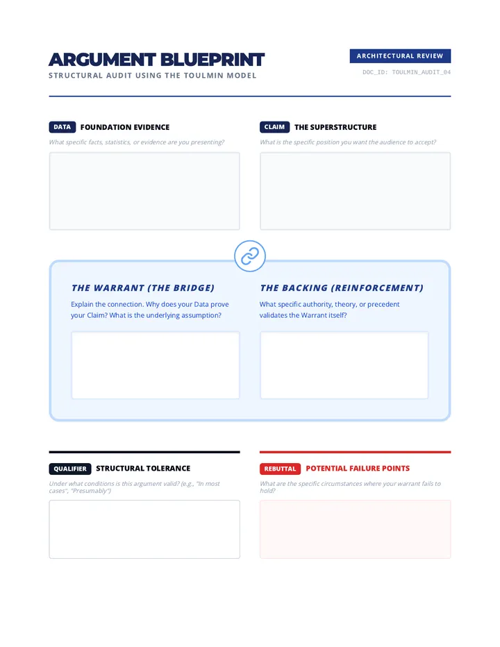 Toulmin Breakdown Worksheet