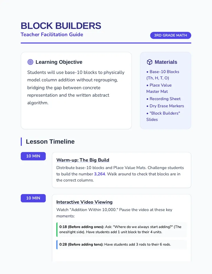 Block Builders Teacher Guide