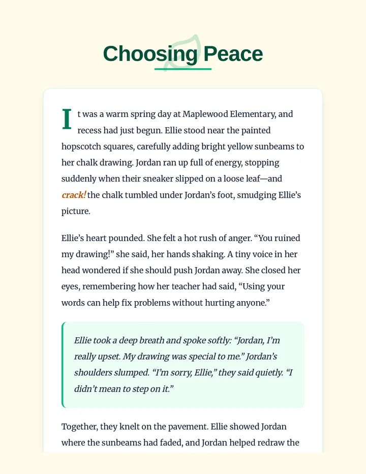 Choosing Peace Reading